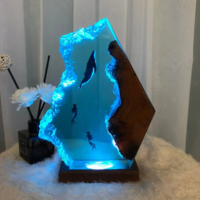 Luminária de mesa em resina - Aquamarine - OCP