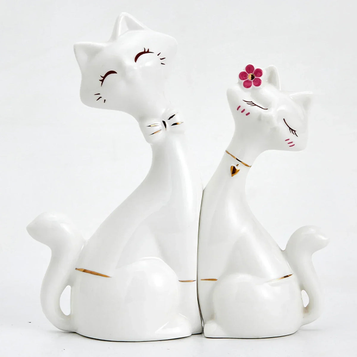 Estátua decorativa - Gatos Casal