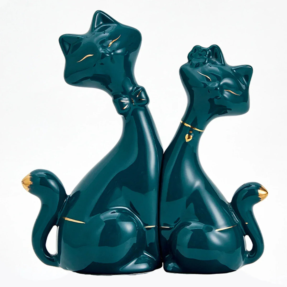 Estátua decorativa - Gatos Casal