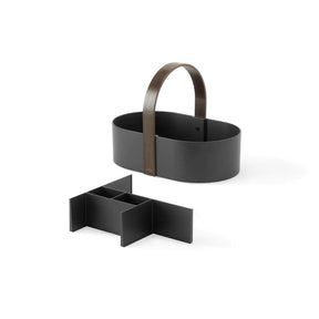 Cesto Organizador Bellwood Plástico e Madeira Preto 30cm